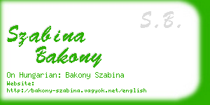 szabina bakony business card